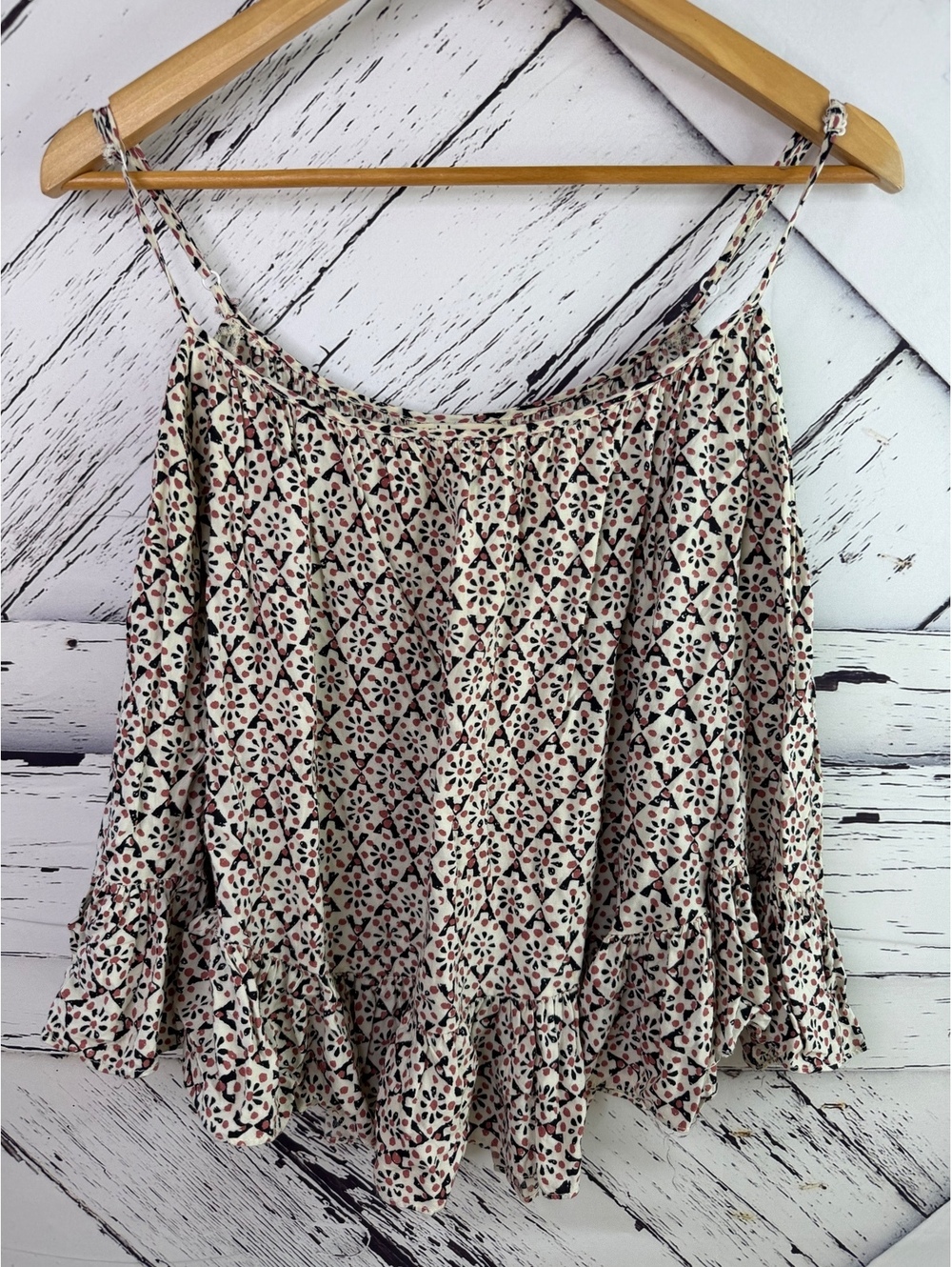 YA Los Angeles Floral Western Boho Fairy Whimsy Ruffle Cami Top Women’s Small